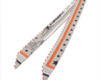 Hermes Authentic Twilly Doll Candy Paris Station Tie / Scarf with Original Box