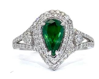 Alexandrite and Diamond Ring with GIA Report