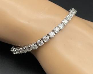 NEW! 11.88 Carat Diamond Classic Tennis Bracelet in 14k White Gold