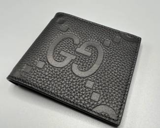 Brand New! Gucci Jumbo GG Black Leather Bifold Wallet - Authentic