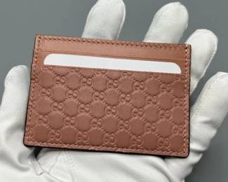 Brand New! Gucci Guccissima Pale Pink Card Holder - Authentic