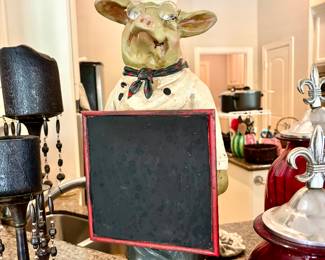 French chef pig chalk board