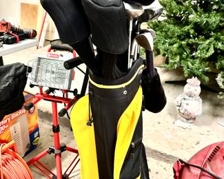 Golf clubs and bag