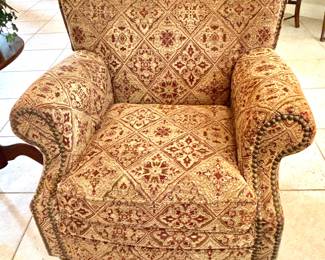 Easy chair with nail head trim