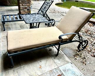 Pair of metal chaises