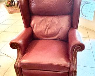 Burgundy leather recliner