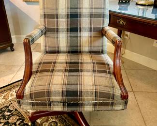 Plaid fabric office chair