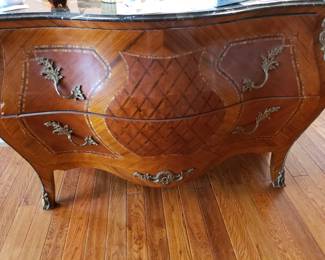 Curved Marble Top Chest