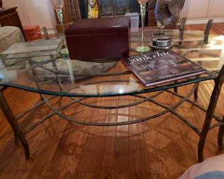 Large Glass Top Coffee Table 