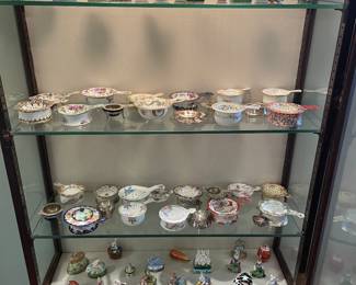 Collection of Limoges Boxes and Tea Strainers with Stands