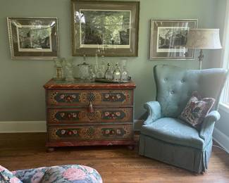 Hand Painted Austrian 3 Drawer Chest