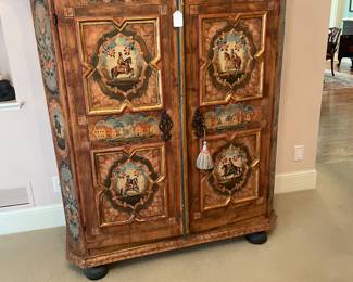 Antique Hand Painted Austrian Armoire d.1837