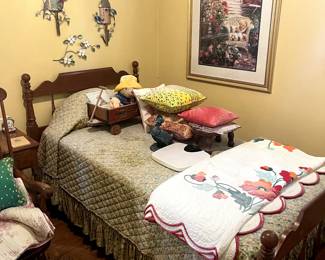 2 solid wood vintage single bed frames