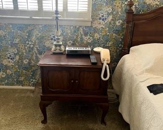 solid wood bed frame + side tables