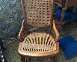 antique cane rocking chair