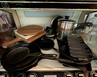 Cast iron items.