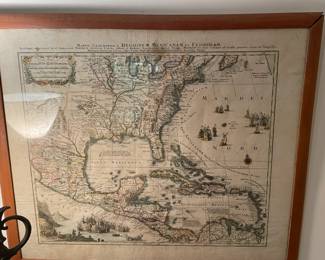 Vintage framed map.