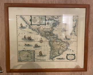 Vintage framed map.