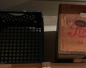 Vintage Pepsi-Cola wooden crate.