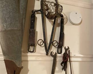 Primitive farm tools.