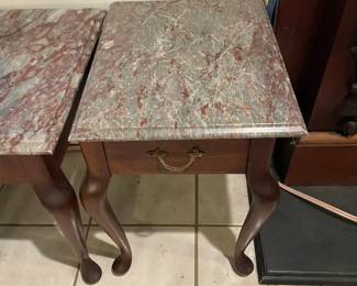 Marble coffee end tables and coffee table.