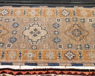 Pair of antique brass and crystal Girandole three-arm mantle candle holders with boy and girl.