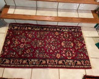 Hand knotted handmade rug.