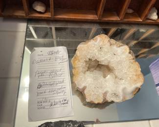 Large quartz geode.