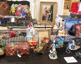 Mary Frances purses and Christopher Radko ornaments