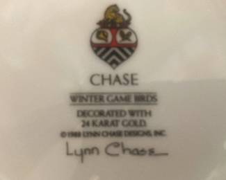 Chase "Winter Game Birds"  - 24 Karat gold rim 