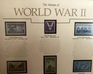 World War II framed stamp collection
