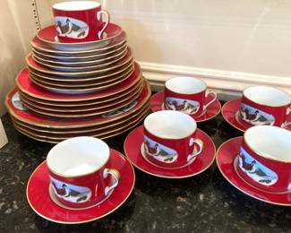 Chase "Winter Game Birds" -  24 Karat gold rim 