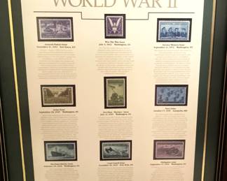 World War II framed stamp collection