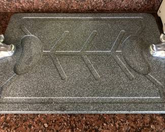 Arthur Court  pewter  (bull head handles) heavy duty cutting meat carving board   