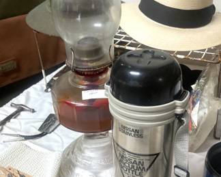 Hurricane lamp; thermos