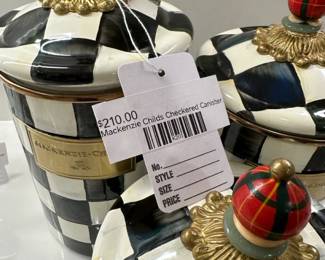 Mackenzie Childs Checkered Canister Set