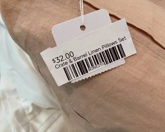 Crate & Barrel Linen Pillows Set