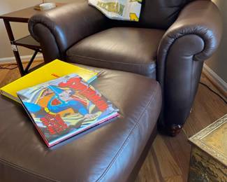 Italsofa Armchair & Ottoman A, Ethan Allen Petit Brent Table