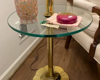 Stiffel Brass Floor Lamp with Table