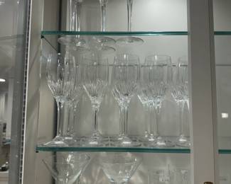 Wine glasses, martini glasses, Champagne Flutes