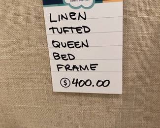 Linen Tufted Queen Bed Frame