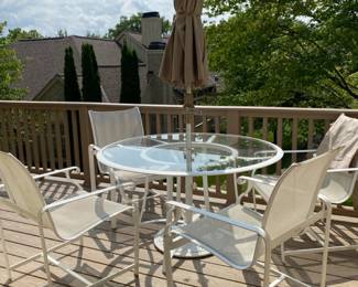 Patio set with umbrella