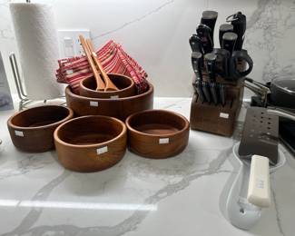 Wood Salad Bowl Set
