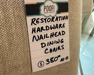Restoration Hardware nailhead dining chairs