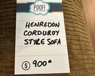 Henredon corduroy style couch