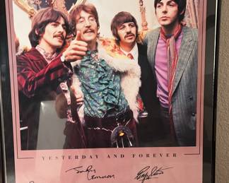 The Beatles Signed Poster In 24x36 Poster Frame  Marilyn Monroe Picture 16.5 X 13.5 Framed