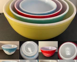 Vintage Pyrex Primary Colors Set 4 Mixing Nesting Bowls