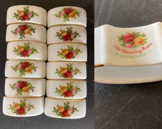 Old Country Roses Royal Albert Bone Set of 12 Napkin Rings