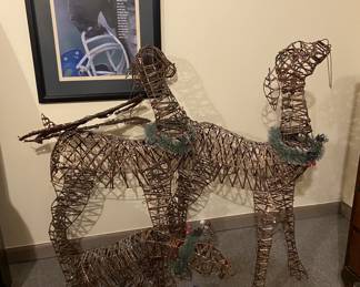 Bronze Color Yard  Reindeer 