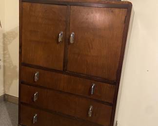 Art Deco  Highboy/tallboy 3 Drawer 2 Door Dresser